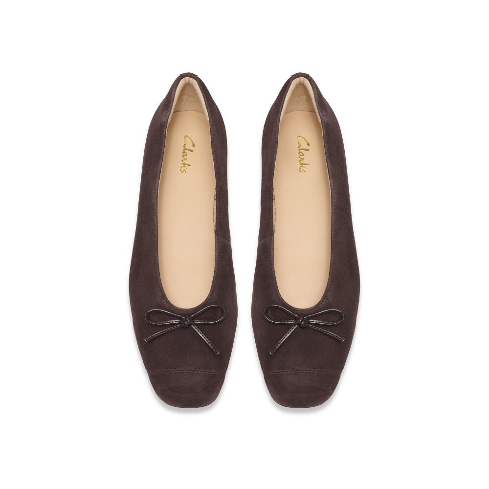 CLARKS</br>Clarks BEFANA BOW Γυναικείες Μπαλαρίνες Καφέ Suede CLARKS</br>Clarks BEFANA BOW Γυναικείες Μπαλαρίνες Καφέ Suede