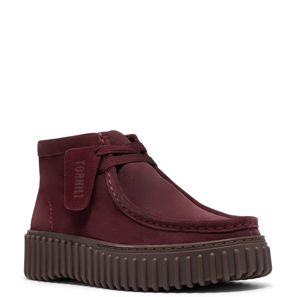 CLARKS</br>Clarks TORHILL MOSS Γυναικεία Μποτάκια Μπορντό Suede