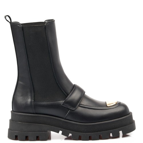 Γυναικεία Μποτάκια Μαύρο Δέρμα 265-13 FM Γυναικεία Μποτάκια Μαύρο Δέρμα 265-13 FM