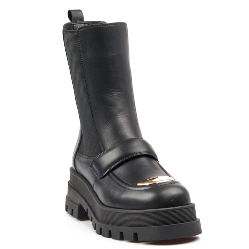 Γυναικεία Μποτάκια Μαύρο Δέρμα 265-13 FM Γυναικεία Μποτάκια Μαύρο Δέρμα 265-13 FM