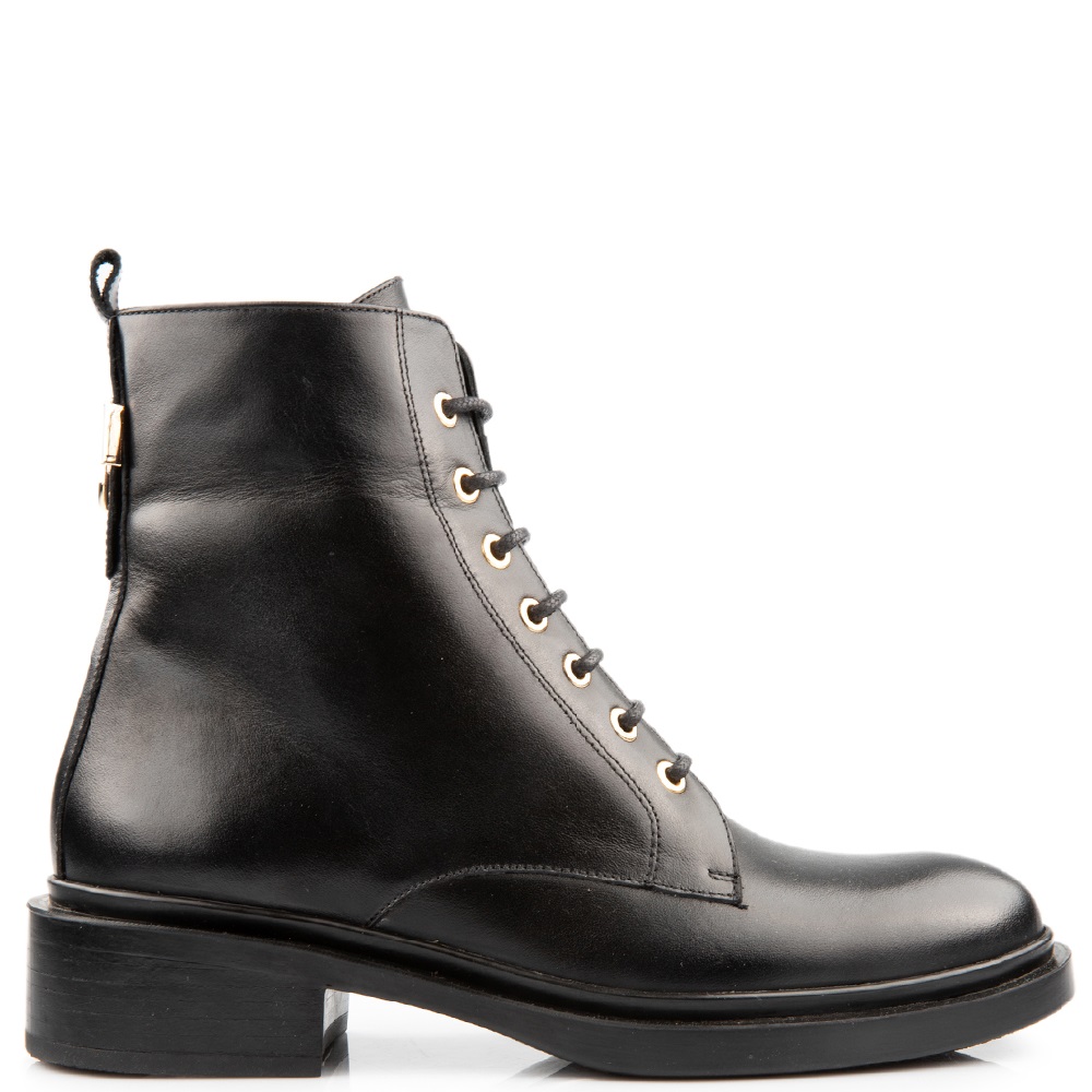 FM</br>FM 269-38 Γυναικεία Μποτάκια Μαύρο Δέρμα