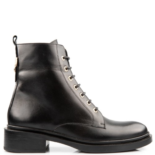 FM 269-38 Γυναικεία Μποτάκια Μαύρο Δέρμα