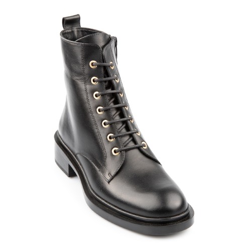 FM 269-38 Γυναικεία Μποτάκια Μαύρο Δέρμα