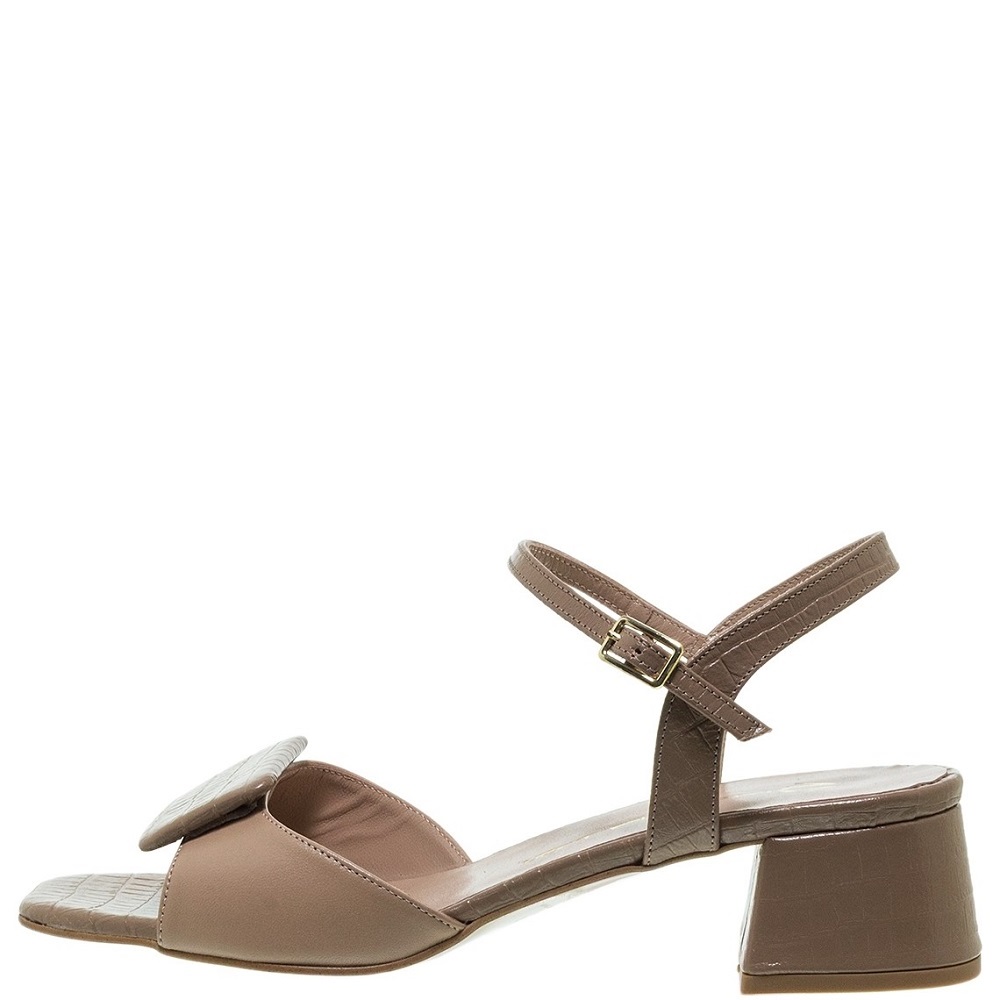 MOURTZI</br>Mourtzi 35/36405 Γυναικεία Πέδιλα Μπεζ Δέρμα Croco