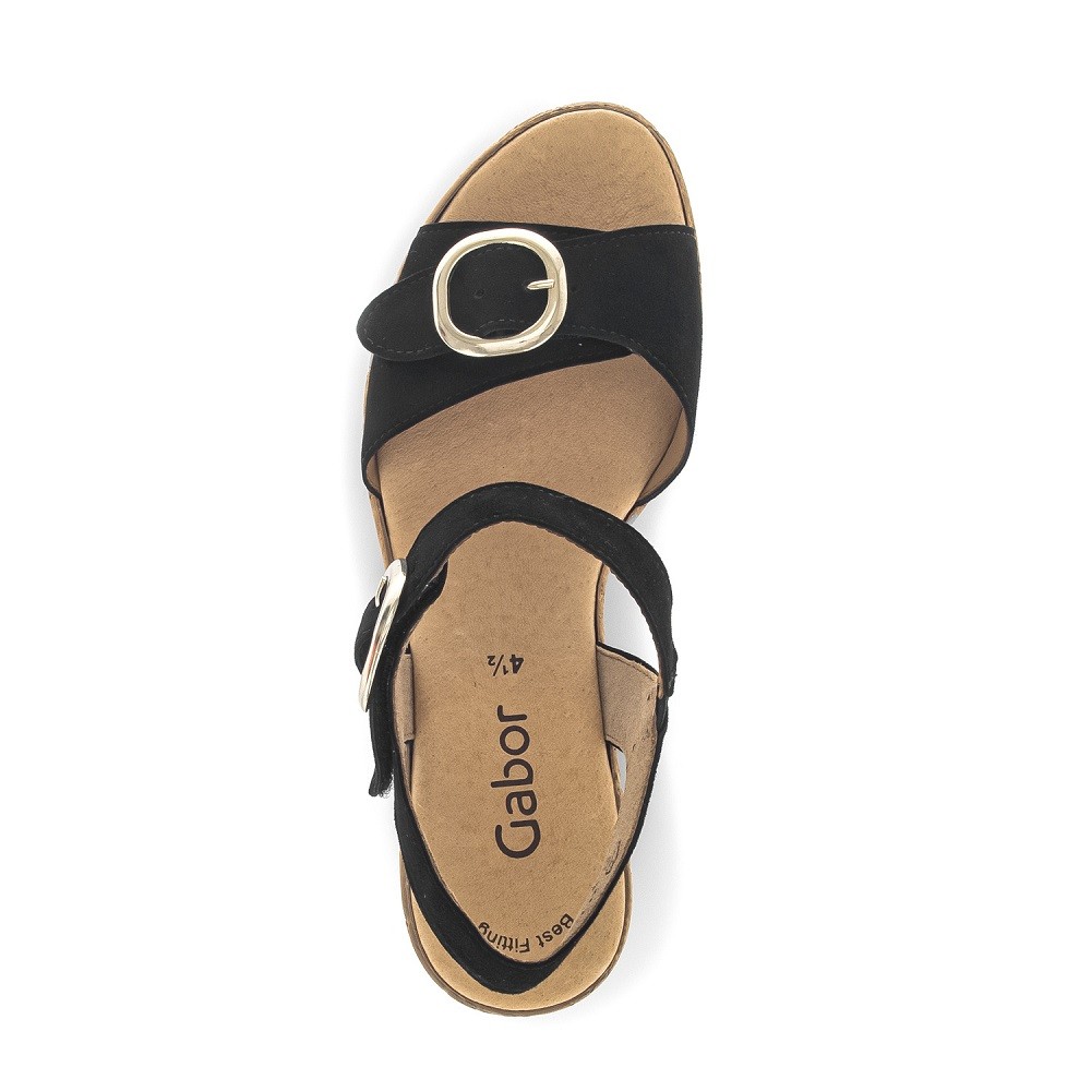 GABOR</br>Γυναικεία Πέδιλα Μαύρο Suede 44.764.17 Gabor