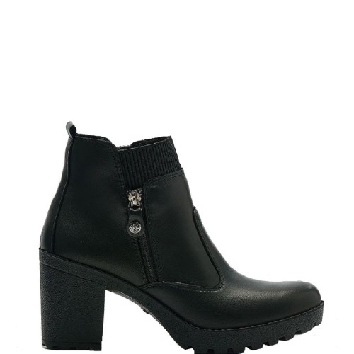 Γυναικεία Μποτάκια Μαύρο Δέρμα 458340 Imac