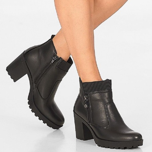 Γυναικεία Μποτάκια Μαύρο Δέρμα 458340 Imac