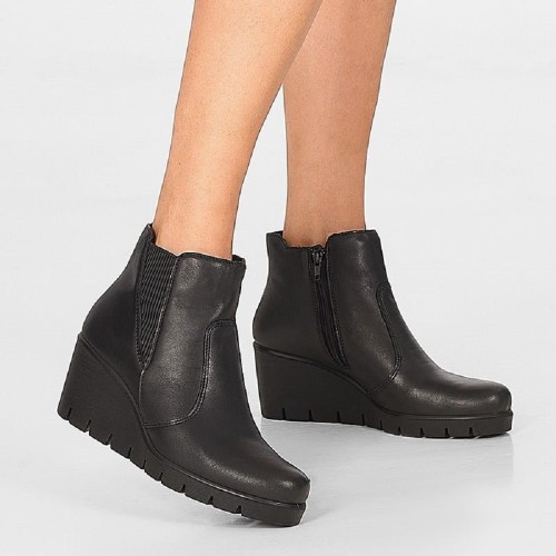 Γυναικεία Μποτάκια Μαύρο Δέρμα ΤΑΝΞ 458500 Imac