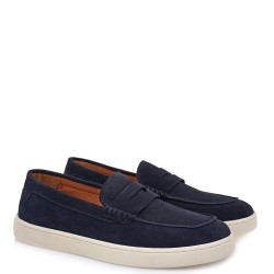 Ανδρικά Μοκασίνια/Loafers Μπλε Suede 480-A1 Isaac Roma