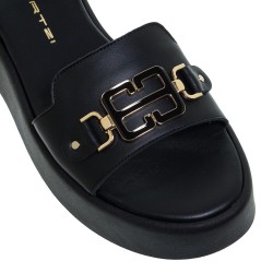 Γυναικεία Flatform Μαύρο Δέρμα 45/50001 Mourtzi