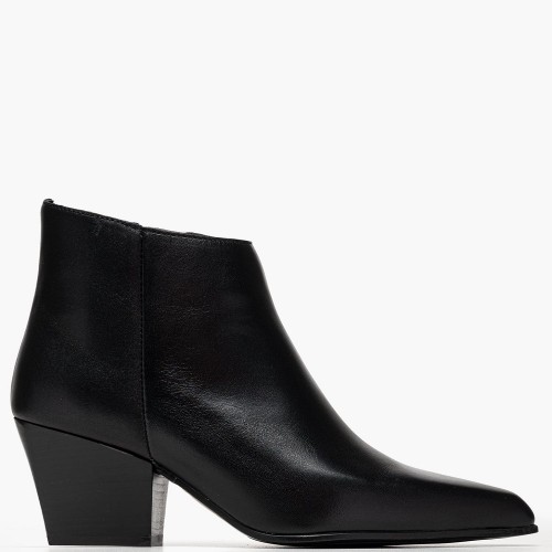 Alpe 5196 03 05 Γυναικεία Μποτάκια Μαύρο Δέρμα