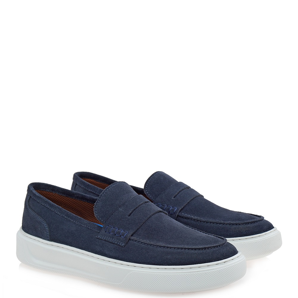 RENATO GARINI</br>Renato Garini 52316-DENEVER Ανδρικά Μοκασίνια/Loafers Μπλε Suede