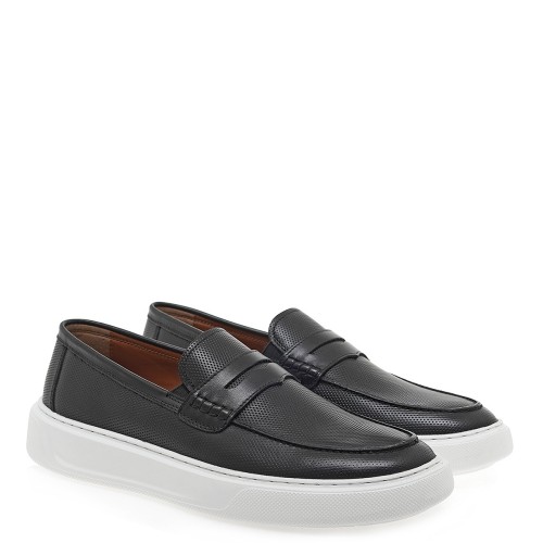 Ανδρικά Μοκασίνια/Loafers Μαύρο Δέρμα Στάμπα 52319-DENEVER Renato Garini Ανδρικά Μοκασίνια/Loafers Μαύρο Δέρμα Στάμπα 52319-DENEVER Renato Garini