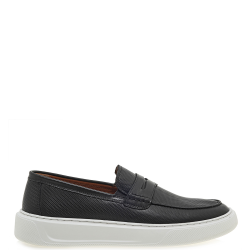 Ανδρικά Μοκασίνια/Loafers Μαύρο Δέρμα Στάμπα 52319-DENEVER Renato Garini