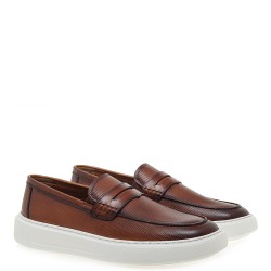 Ανδρικά Μοκασίνια/Loafers Ταμπά Δέρμα Στάμπα 52319-DENEVER Renato Garini