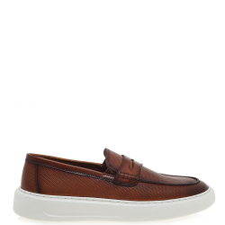 Ανδρικά Μοκασίνια/Loafers Ταμπά Δέρμα Στάμπα 52319-DENEVER Renato Garini