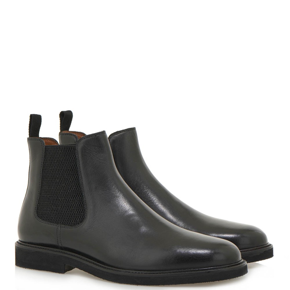 RENATO GARINI</br>Ανδρικά Μποτάκια Μαύρο Δέρμα Chelsea 52403-BELGRATE Renato Garini RENATO GARINI</br>Ανδρικά Μποτάκια Μαύρο Δέρμα Chelsea 52403-BELGRATE Renato Garini