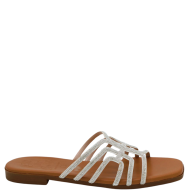Oh My Sandals 5326 Γυναικεία Mules Ασημί με Στρας