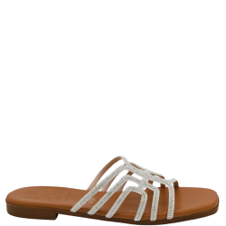 Γυναικεία Mules Ασημί με Στρας 5326 Oh My Sandals