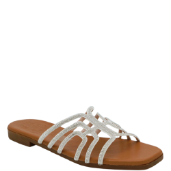 Γυναικεία Mules Ασημί με Στρας 5326 Oh My Sandals