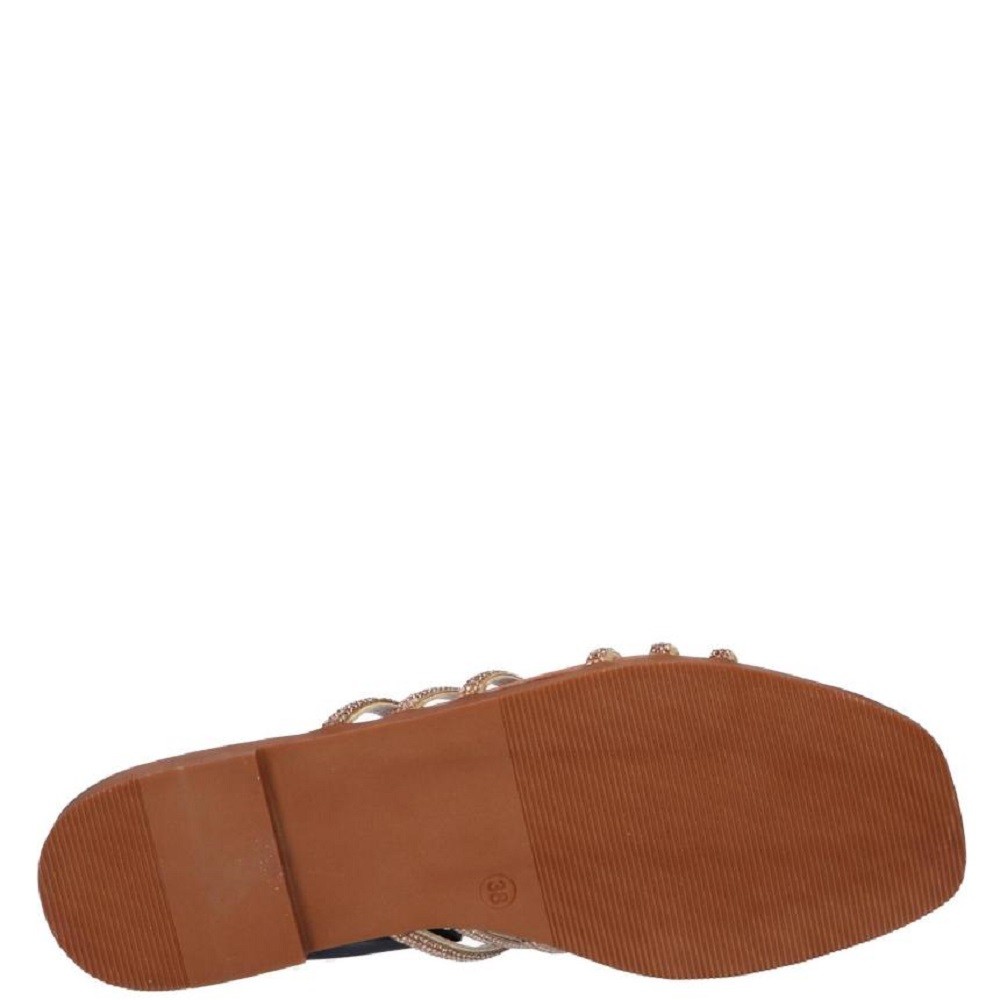 OH MY SANDALS</br>Γυναικεία Mules Χρυσό με Στρας 5326 Oh My Sandals