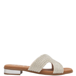 Γυναικεία Mules Ασημί με Στρας 5341 Oh My Sandals