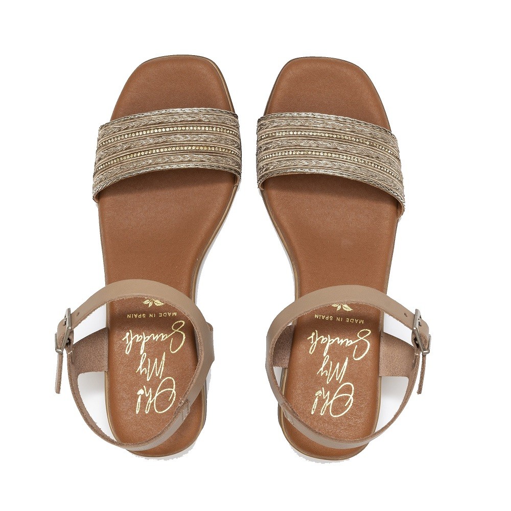 OH MY SANDALS</br>Γυναικεία Πέδιλα Μπεζ 5352 Oh My Sandals