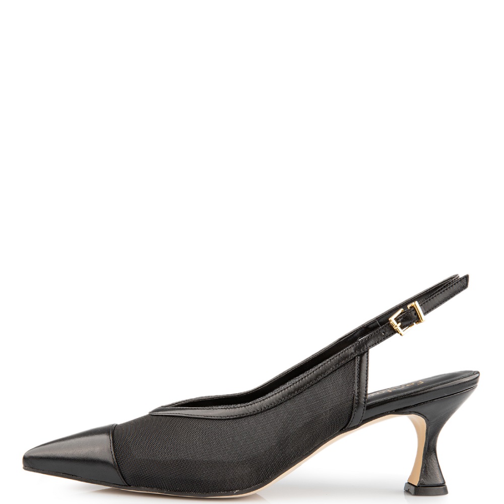 FM</br>FM 536-32 Γυναικεία Slingback Μαύρο Φιλτιρέ Δέρμα