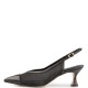 FM</br>FM 536-32 Γυναικεία Slingback Μαύρο Φιλτιρέ Δέρμα