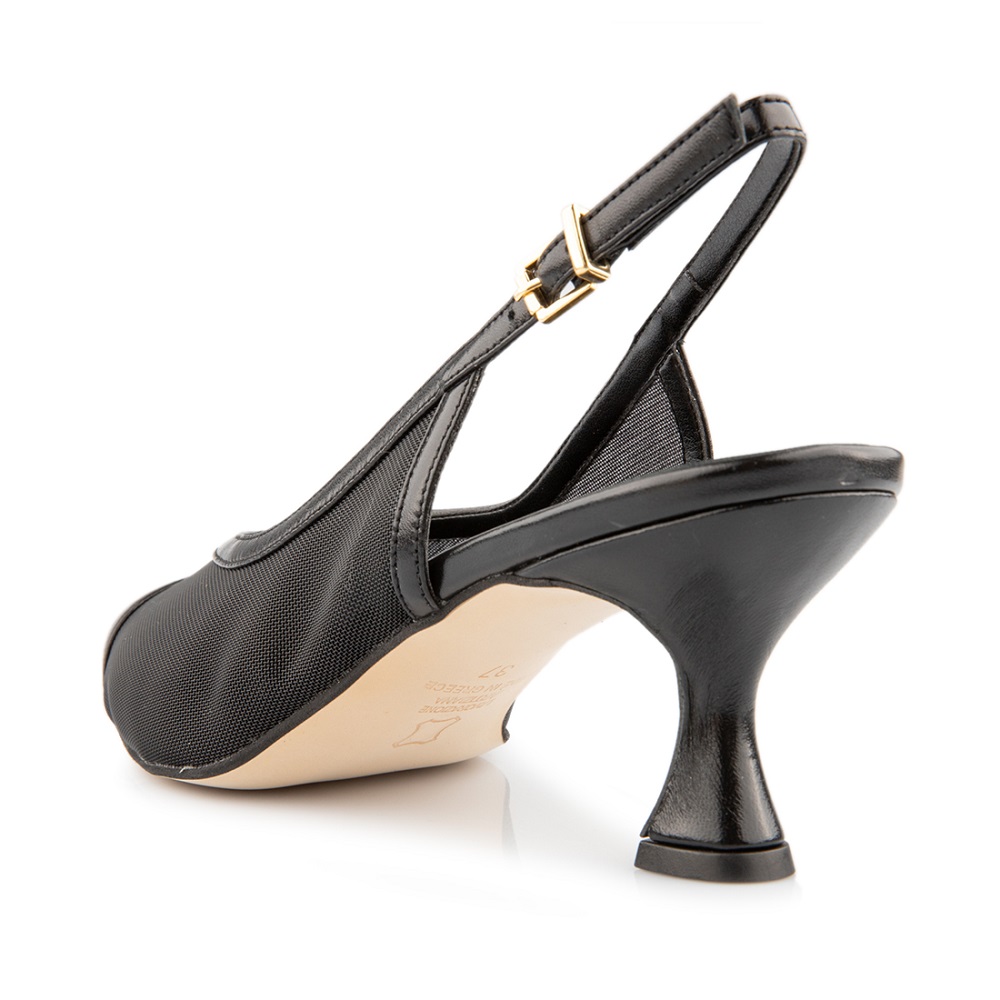 FM</br>FM 536-32 Γυναικεία Slingback Μαύρο Φιλτιρέ Δέρμα