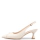 FM</br>FM 536-37 Γυναικεία Slingback Off White Δέρμα