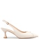 FM</br>FM 536-37 Γυναικεία Slingback Off White Δέρμα