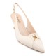 FM</br>FM 536-37 Γυναικεία Slingback Off White Δέρμα