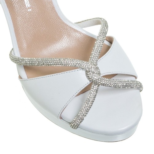 Γυναικεία Πέδιλα Λευκό Δέρμα 55/553F27 Mourtzi