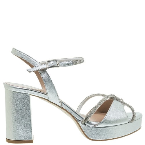 Γυναικεία Πέδιλα Ασημί Δέρμα 55/553F27 Mourtzi