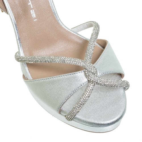 Γυναικεία Πέδιλα Ασημί Δέρμα 55/553F27 Mourtzi