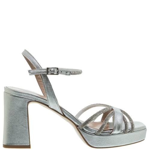 Γυναικεία Πέδιλα Ασημί Δέρμα 55/553G07 Mourtzi