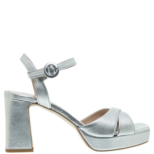 Γυναικεία Πέδιλα Ασημί Δέρμα 55/553G08 Mourtzi