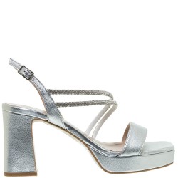 MOURTZI</br>Mourtzi 55/553G20 Γυναικεία Πέδιλα Ασημί Δέρμα