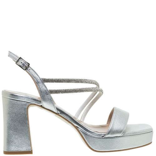 Mourtzi 55/553G20 Γυναικεία Πέδιλα Ασημί Δέρμα
