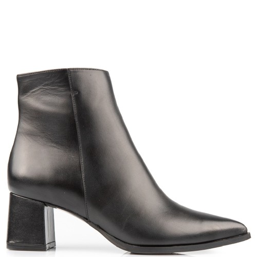 FM 556-09 Γυναικεία Μποτάκια Μαύρο Δέρμα