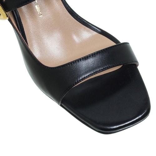 Mourtzi 55/56000 Γυναικεία Mules Μαύρο Δέρμα