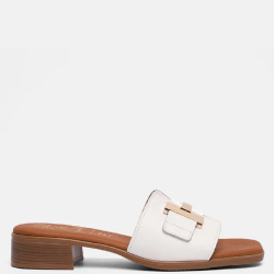 Γυναικεία Mules Λευκό Δέρμα 5605 Oh My Sandals
