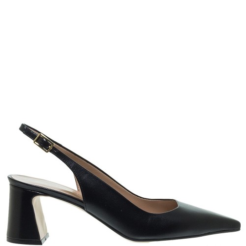 Γυναικείες Slingback Γόβες Μαύρο Δέρμα 55/561Z05 Mourtzi