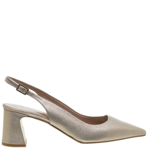 Mourtzi 55/561Z05 Γυναικείες Slingback Γόβες Χρυσό Άμμου Δέρμα