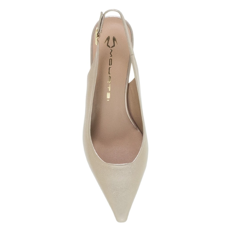 MOURTZI</br>Mourtzi 55/561Z05 Γυναικείες Slingback Γόβες Χρυσό Άμμου Δέρμα