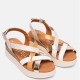 OH MY SANDALS</br>Γυναικείες Πλατφόρμες Λευκό/Χρυσό Δέρμα 5670 Oh My Sandals OH MY SANDALS</br>Γυναικείες Πλατφόρμες Λευκό/Χρυσό Δέρμα 5670 Oh My Sandals