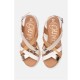 OH MY SANDALS</br>Γυναικείες Πλατφόρμες Λευκό/Χρυσό Δέρμα 5670 Oh My Sandals OH MY SANDALS</br>Γυναικείες Πλατφόρμες Λευκό/Χρυσό Δέρμα 5670 Oh My Sandals