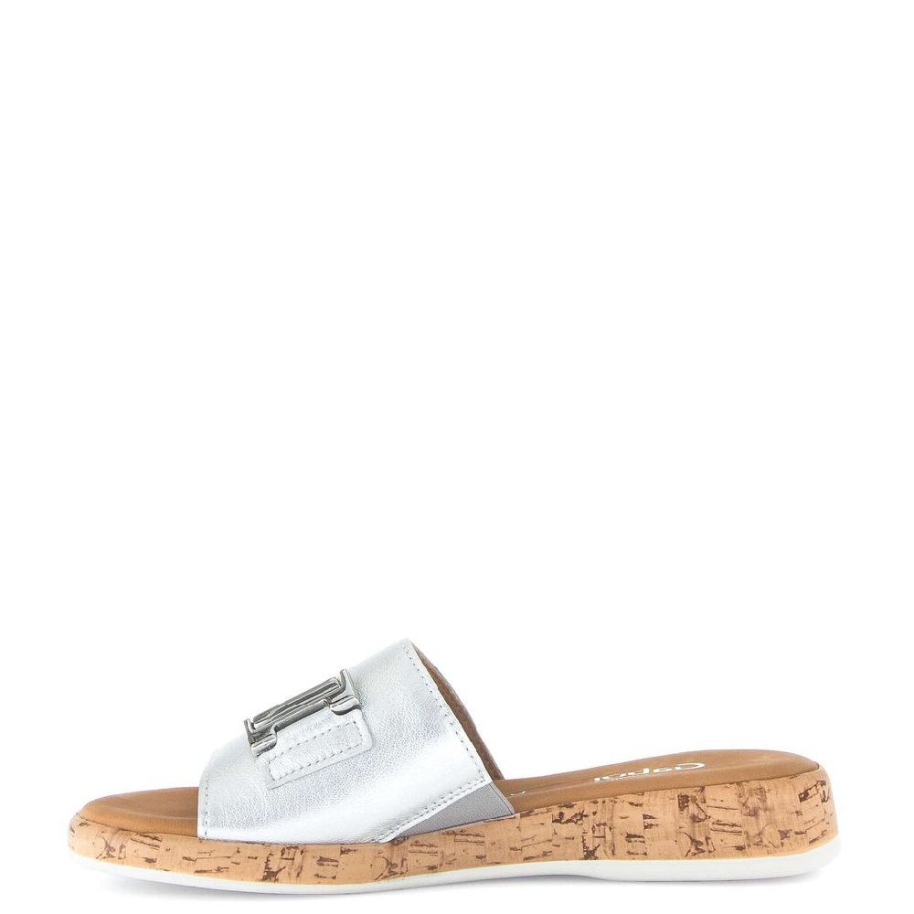 GABOR</br>Γυναικεία Mules Ασημί Δέρμα 62.732.80 Gabor GABOR</br>Γυναικεία Mules Ασημί Δέρμα 62.732.80 Gabor