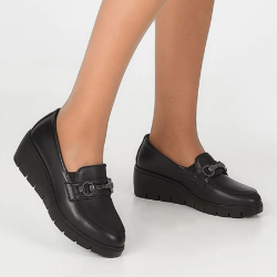 Γυναικεία Loafers Μαύρο Δέρμα 655240 Imac